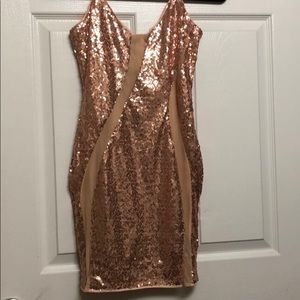 Sequin Peach Mini Dress